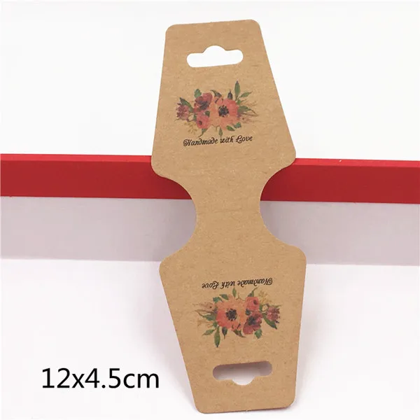 12x4.5cm 50 шт бумажные винтажные цветочные ювелирные изделия карты, бирки для драгоценностей коробки ювелирных изделий для ожерелья/серьги/шпильки/аксессуары упаковки - Цвет: 12x4.5cm