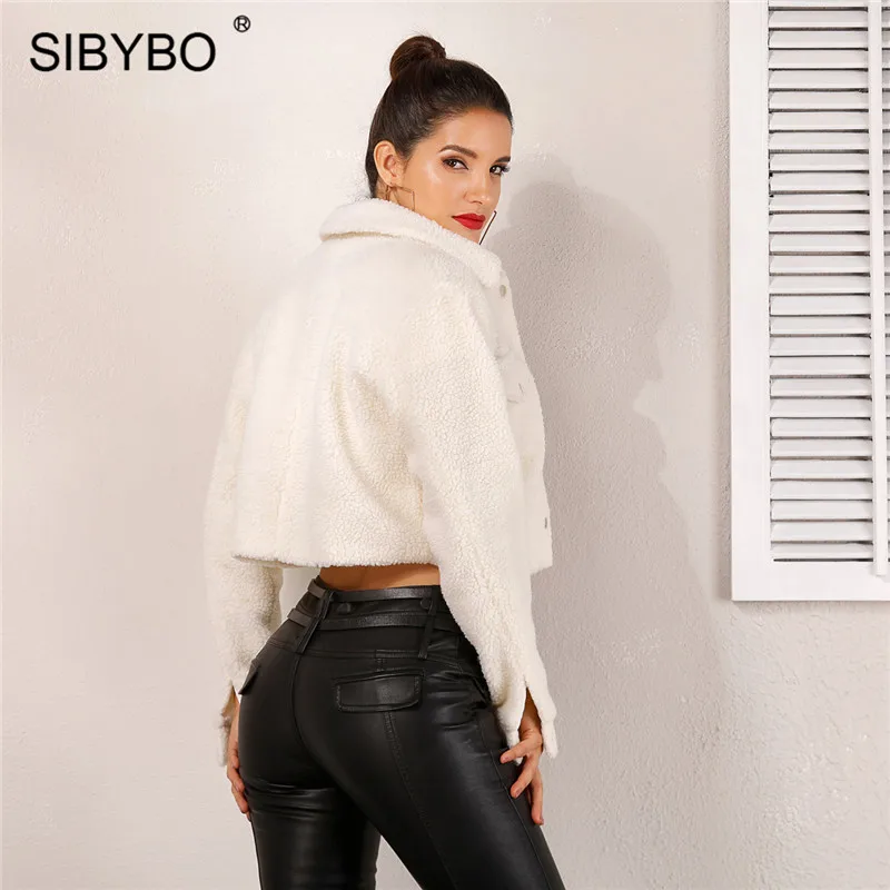 Женское пальто и куртки Sibybo осенне зимнее с длинным рукавом приталенный
