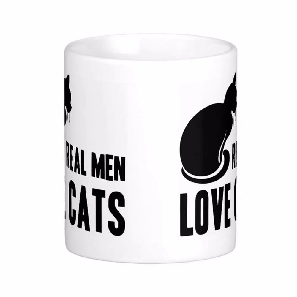 Real Men Love Cats White Coffee Mugs Tea Mug Customize Gift By LVSURE Ceramic Travel | Дом и сад