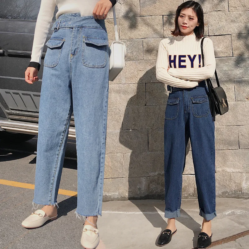 Denim jeans women Europe and the new Dongyu Zhou with retro waisted Jean Haren pants | Женская одежда