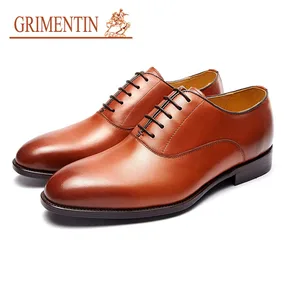 Мужские кожаные модельные туфли GRIMENTIN, кожаные туфли ручной работы из натуральной кожи, свадебные деловые туфли, 2019