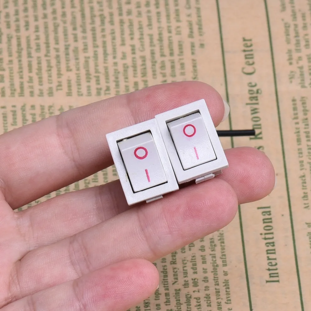 12 шт. 6A кнопочные выключатели с проводом 10 см настенный переключатель