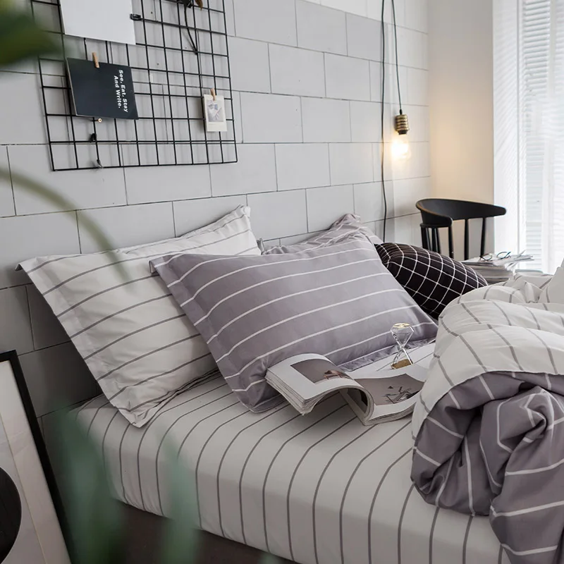 Комплект постельного белья из 4 предметов с геометрическим рисунком | Дом и сад