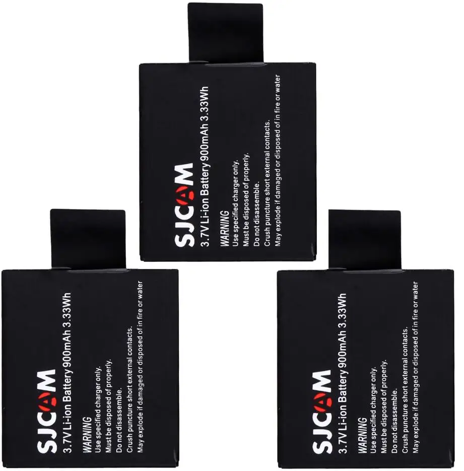 3 pcs battery 4 шт. SJCAM sj4000 eken H9 GIT-LB101 GIT батарея sj5000 sj6000 sj7000 SJ8000 SJ9000 батарея+ двойной USB зарядное устройство - Цвет: 3 pcs battery