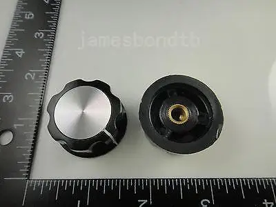 

50pcs Skirted Knob A04 For Standard Pots Black D 32mm H 16mm Hole Diameter 6mm