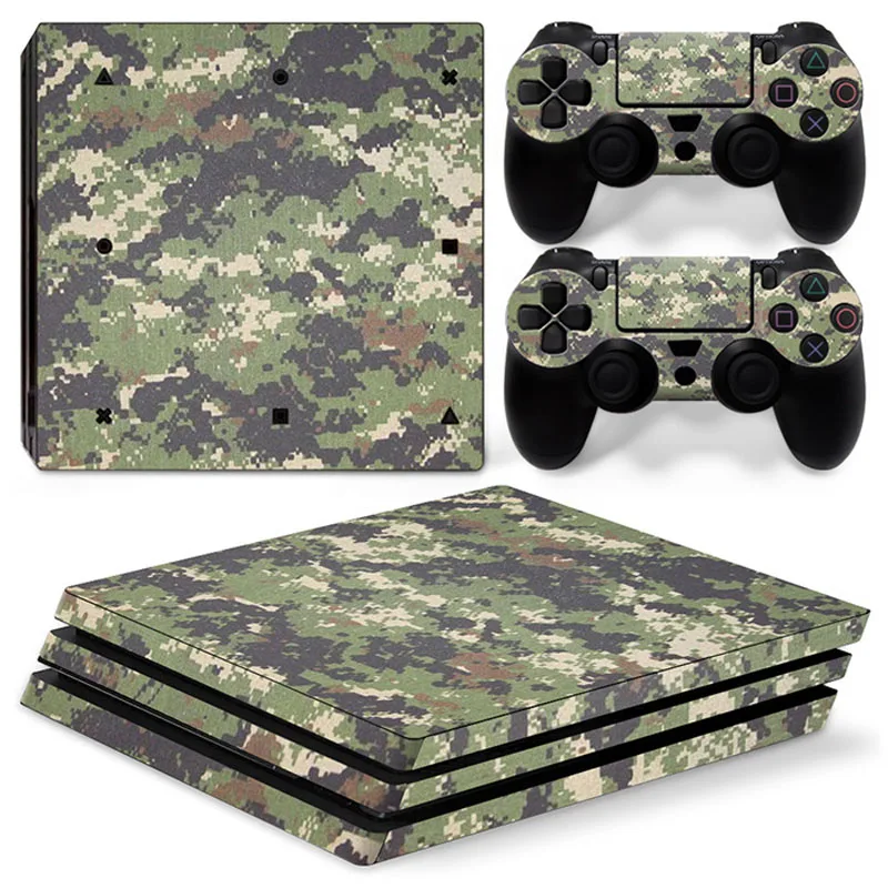 7 Камуфляжная Водонепроницаемая Виниловая наклейка для консоли PS4 Pro+ 2 контроллера, наклейка для sony Playstation 4 Pro, защитная игровая наклейка - Цвет: 7