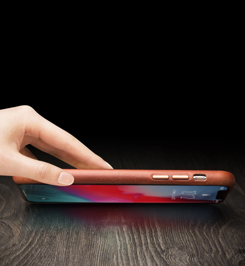 QIALINO чехол из натуральной кожи для iPhone Xs Max роскошный бизнес тонкий кобура задний телефон рукав Накладка для iPhone Xs max 6,5 Дюймов