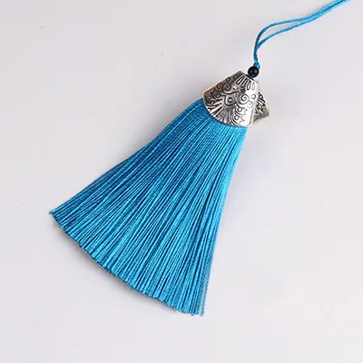 Blue Tassel Fringe 20 шт. металлические шапки кисточки бахрома Кулон DIY Материал полиэстер шнур вечерние кисточки отделка Шторы Декор кисточки ленты аксессуары - Цвет: Blue Tassel Fringe