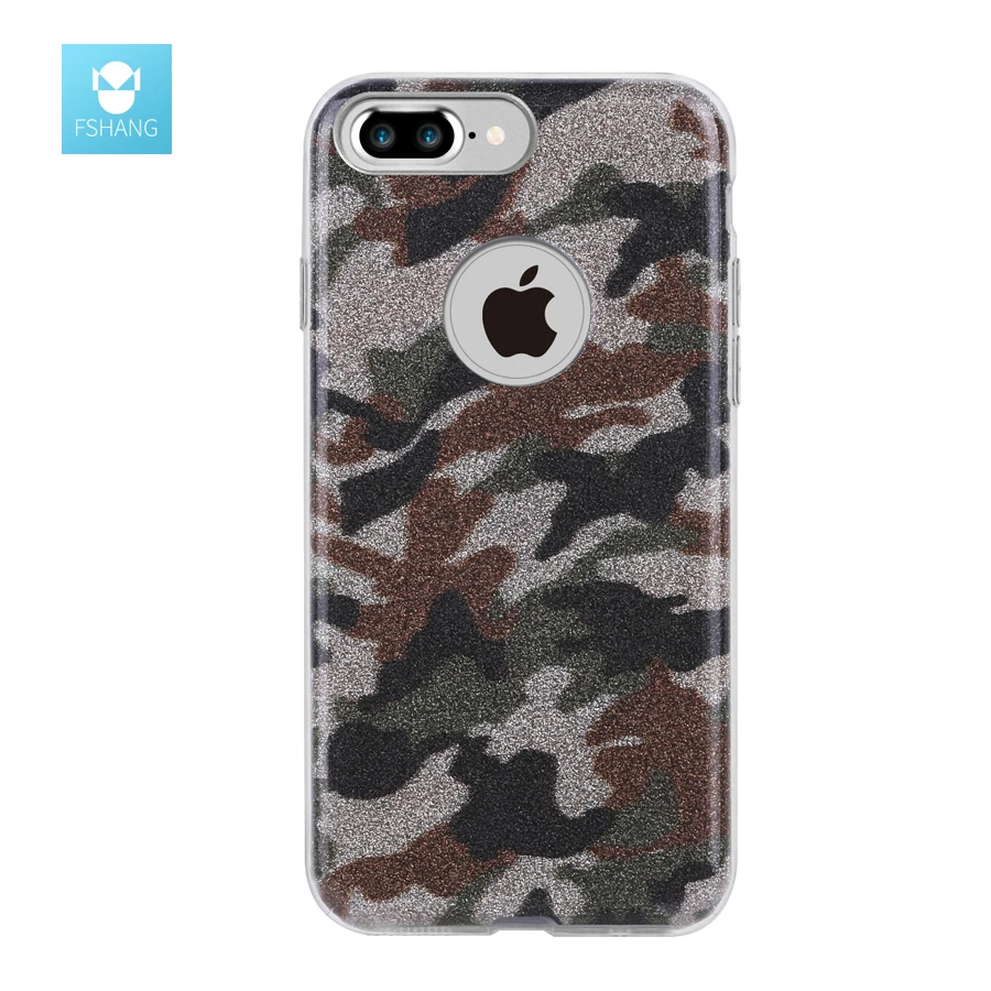 Чехол для телефона Коке iPhone 7 Plus бренд fshang ТПУ армии камуфляж Leopard Обложка 3 в 1 Coque