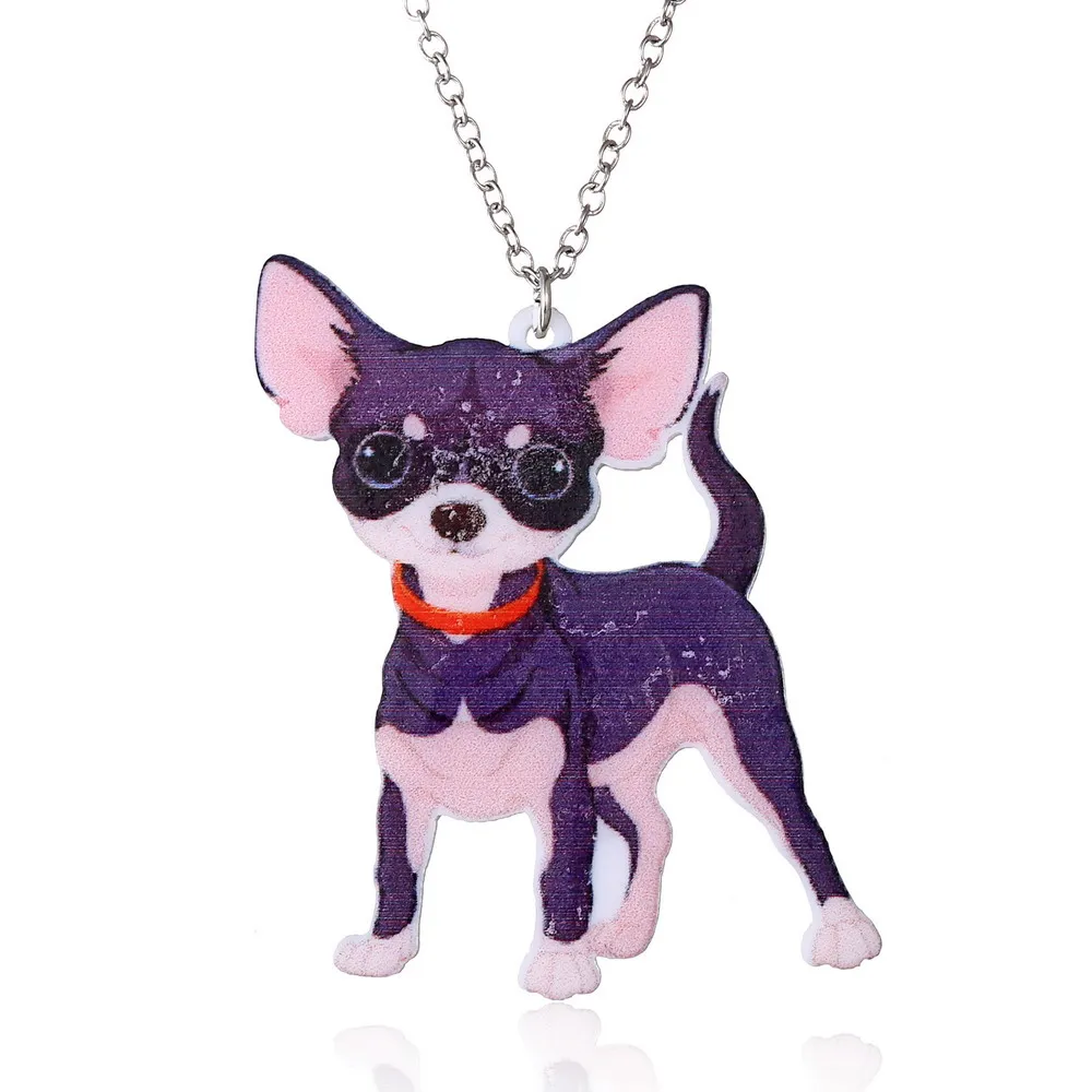 puppy Новинка, акриловый дракон, модное ювелирное изделие для женщин, Bijoux, рождественские подарки, аксессуары, винтажное животное, собака, домашние животные, кошка, лошадь, ожерелье и подвеска - Окраска металла: puppy