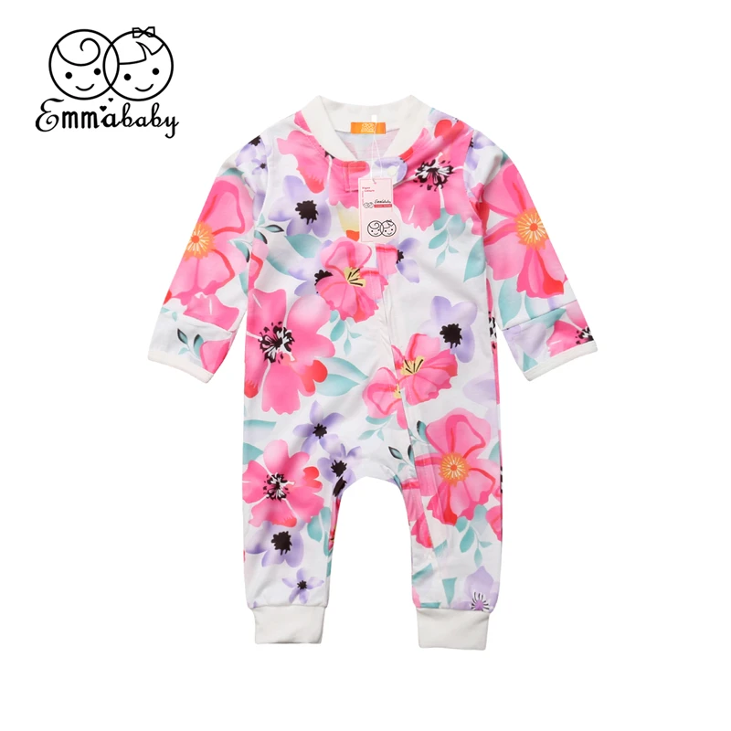 Комбинезон для новорожденных девочек осенний Детский комбинезон с длинными