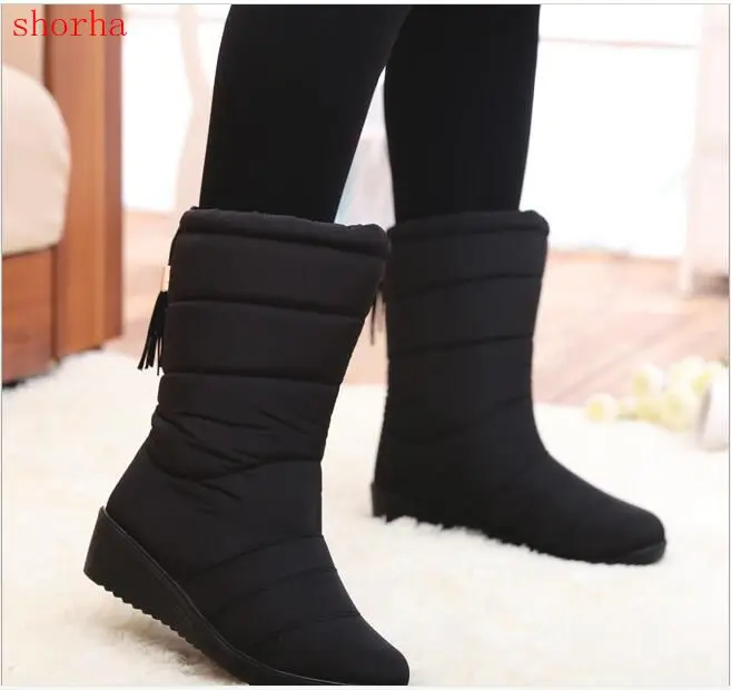 

New Winter Women Boots Mid-Calf Down Boots Girls Winter Shoes Woman Plush Insole Female Waterproof Ladies Snow Boots