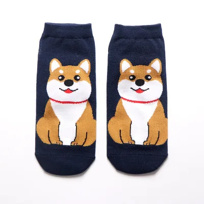 5 Женские носки г., модные носки с рисунками из мультфильмов, каваи, Сиба, бультерьер, собака породы бигль, носки с животными креативные Забавные милые хлопковые носки с надписью Happy - Цвет: 5