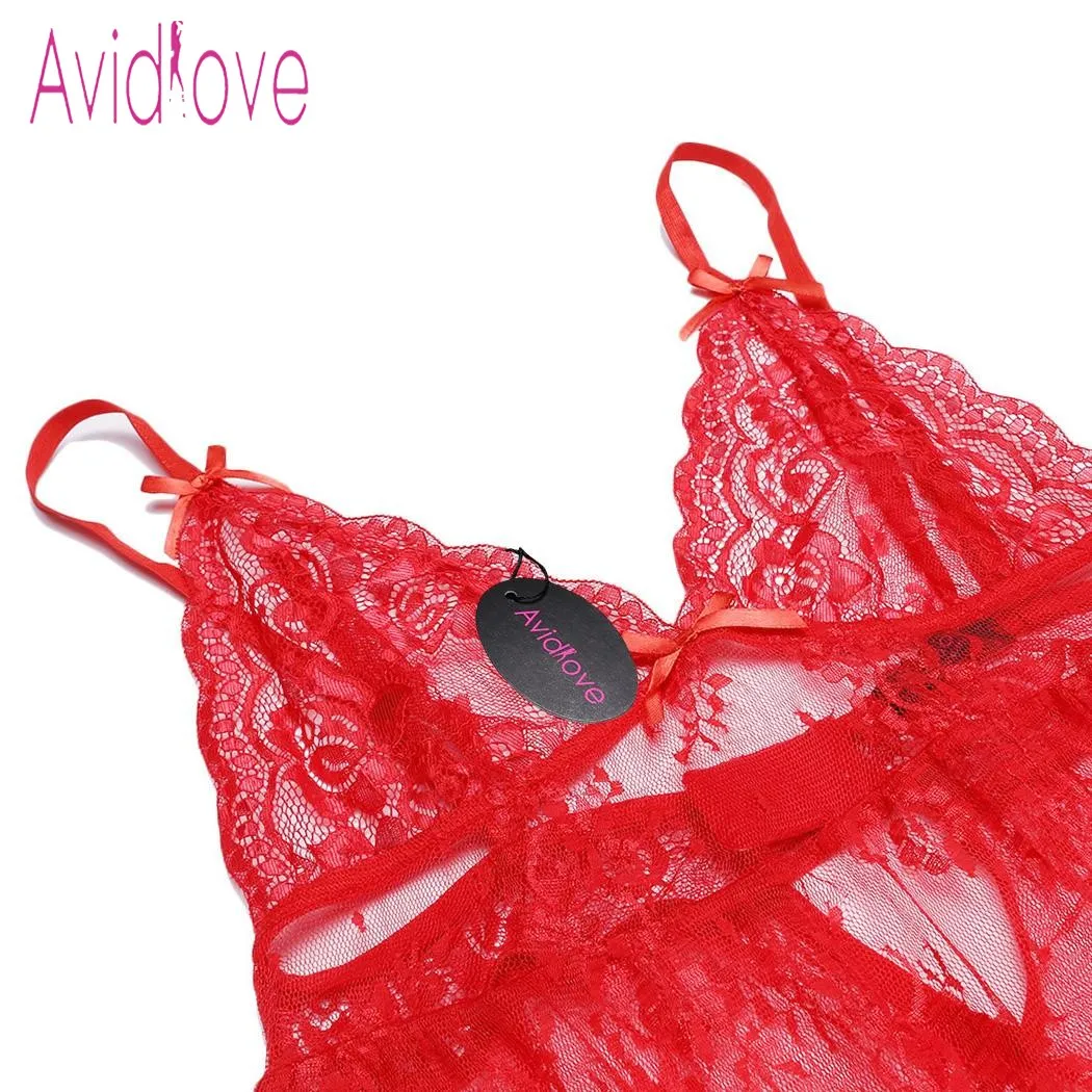 Женское кружевное нижнее белье Avidlove сексуальное эротическое мини Babydoll ночное