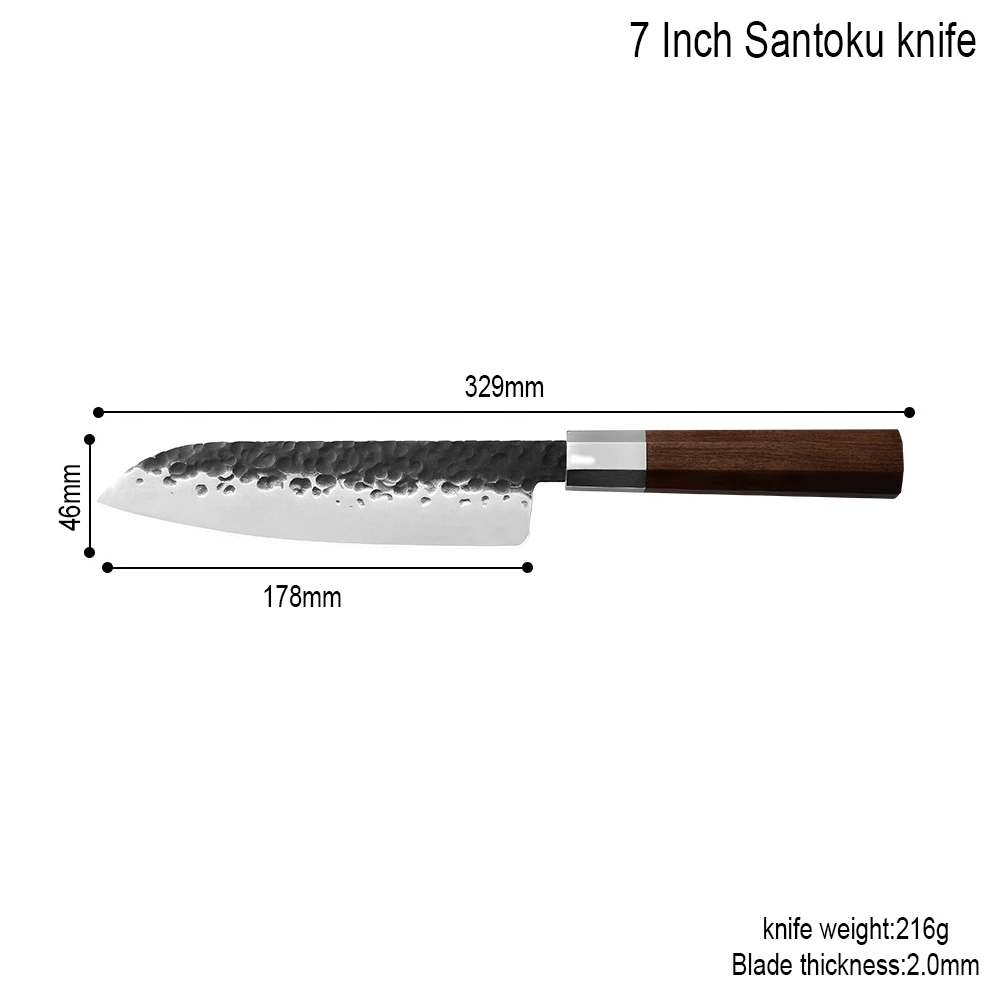 7 inch santoku knife Кухонные ножи Sowoll из нержавеющей стали, молоток, кованые, ручной работы, нож шеф-повара/шинковки/сантоку, Кливер, слайсер, кухонные инструменты для приготовления пищи - Цвет: 7 inch santoku knife