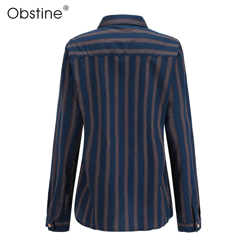 Obstine 2018 Women Striped Casual Chiffon Blouses Shirts Short Sleeve O-neck Femme Blouse Fashion Ladies Lady Tee Tops |