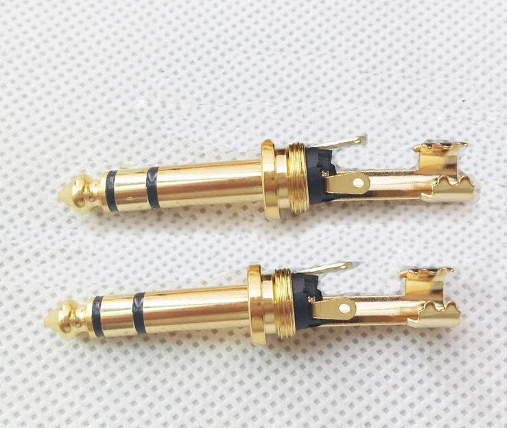 

50pcs Pailiccs 6.35mm 3 core stereo gold plated plug for 8mm or 6mm or 4mm cable Headphone wire audio and video connectors