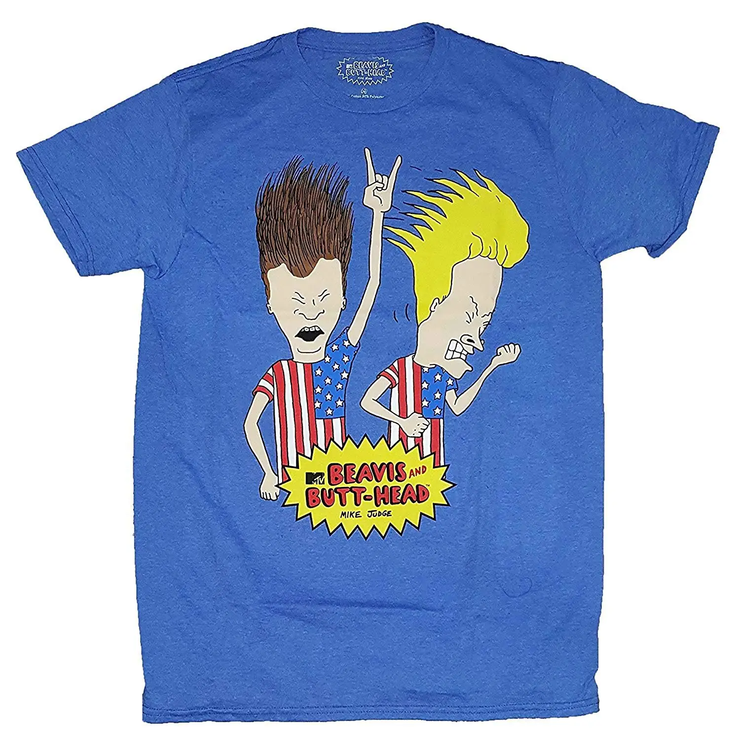 Женская футболка с рисунком Beavis голубая американских звезд хлопковые топы для
