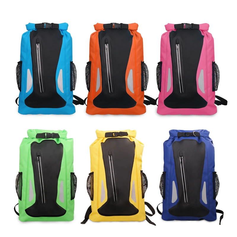 Outdoor River Trekking Bag Dry Sack Bag Double Shoulder Straps Water Pack Swimming Backpack Waterproof Bag for Drifting Kayaking