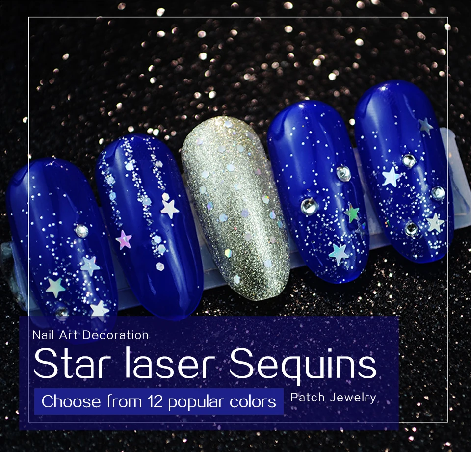 Пигмент для ногтей Zation волшебные хлопья смешанные кончики сделай сам