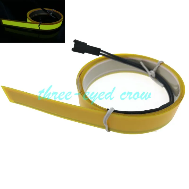 8 цветов, 1 м x 1 см, EL Strip EL tape, светодиодный, с USB, 5 В, устойчивый на водителе для автомобиля, авто, вечерние, фестивальные, дома в качестве праздничного освещения - Испускаемый цвет: Yellow