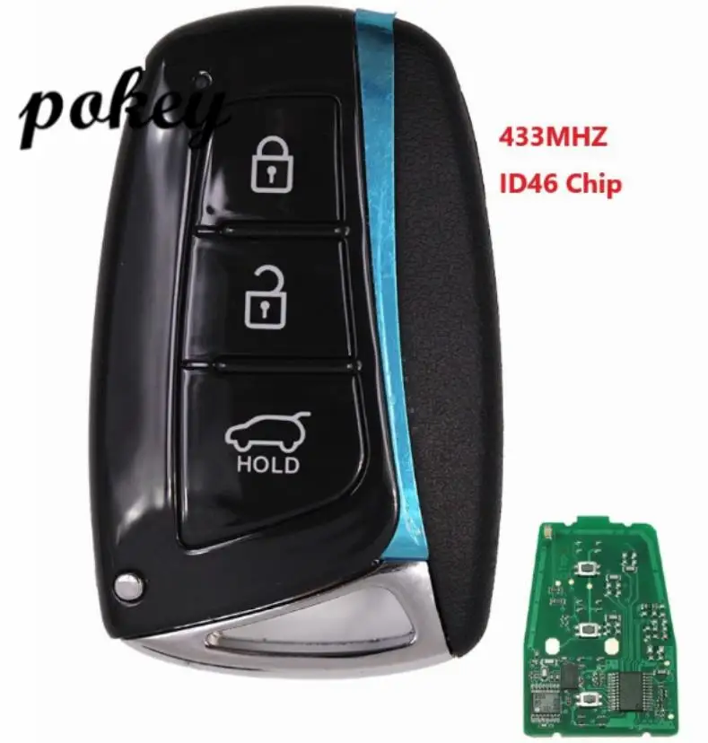 Сменный смарт ключ для HYUNDAI 3 кнопки 433 МГц чип ID46 95440 2W600 Santa Fe IX45|Ключ от авто| |