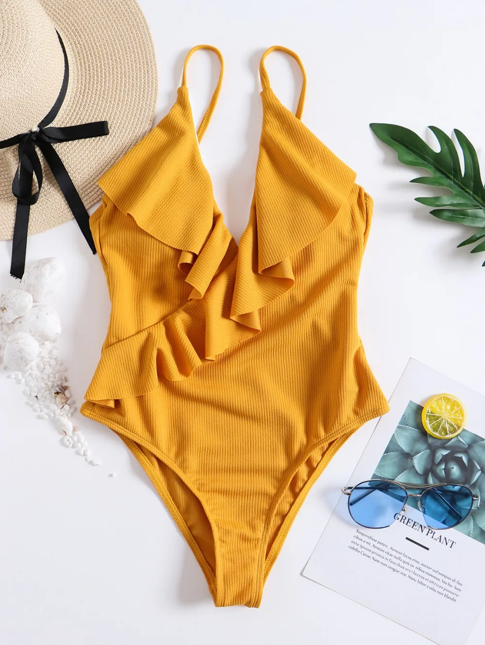 Глубокий V шеи сексуальные купальники Для женщин Одна деталь купальник Для женщин Falbala Монокини Sexy ванный комплект Для женщин купальный костюм для Для женщин Badpak