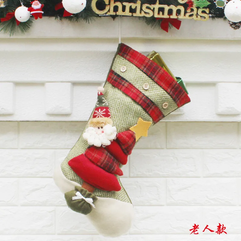 Рождественские носки большой Размеры Санта Клаус Снеговик носок Рождественский