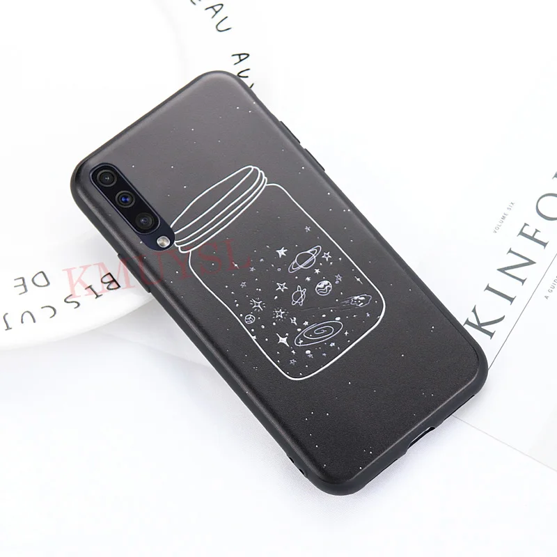 Матовый чехол для samsung Galaxy A50 чехол с рисунком, силиконовый чехол для телефона для samsung Galaxy A30 A40 A70 M10 M20 черный кожаный чехол Капа