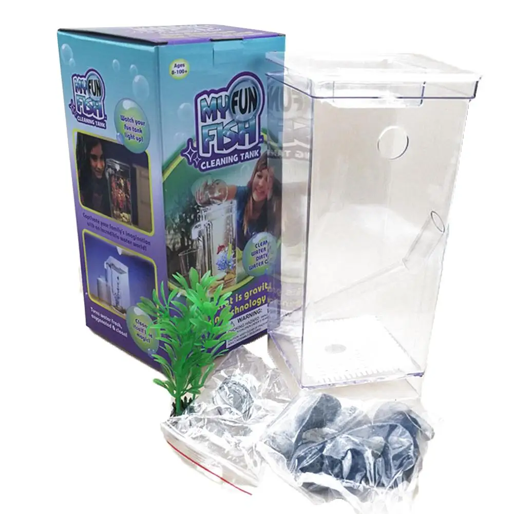 Креативный светодиодный мини аквариум для рыб самоочищающийся рыбный бачок чаша