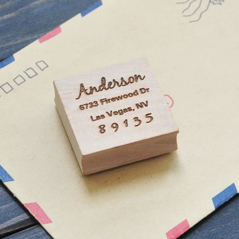 Деревянный штамп с пользовательским адресом деревянный на заказ для бизнеса