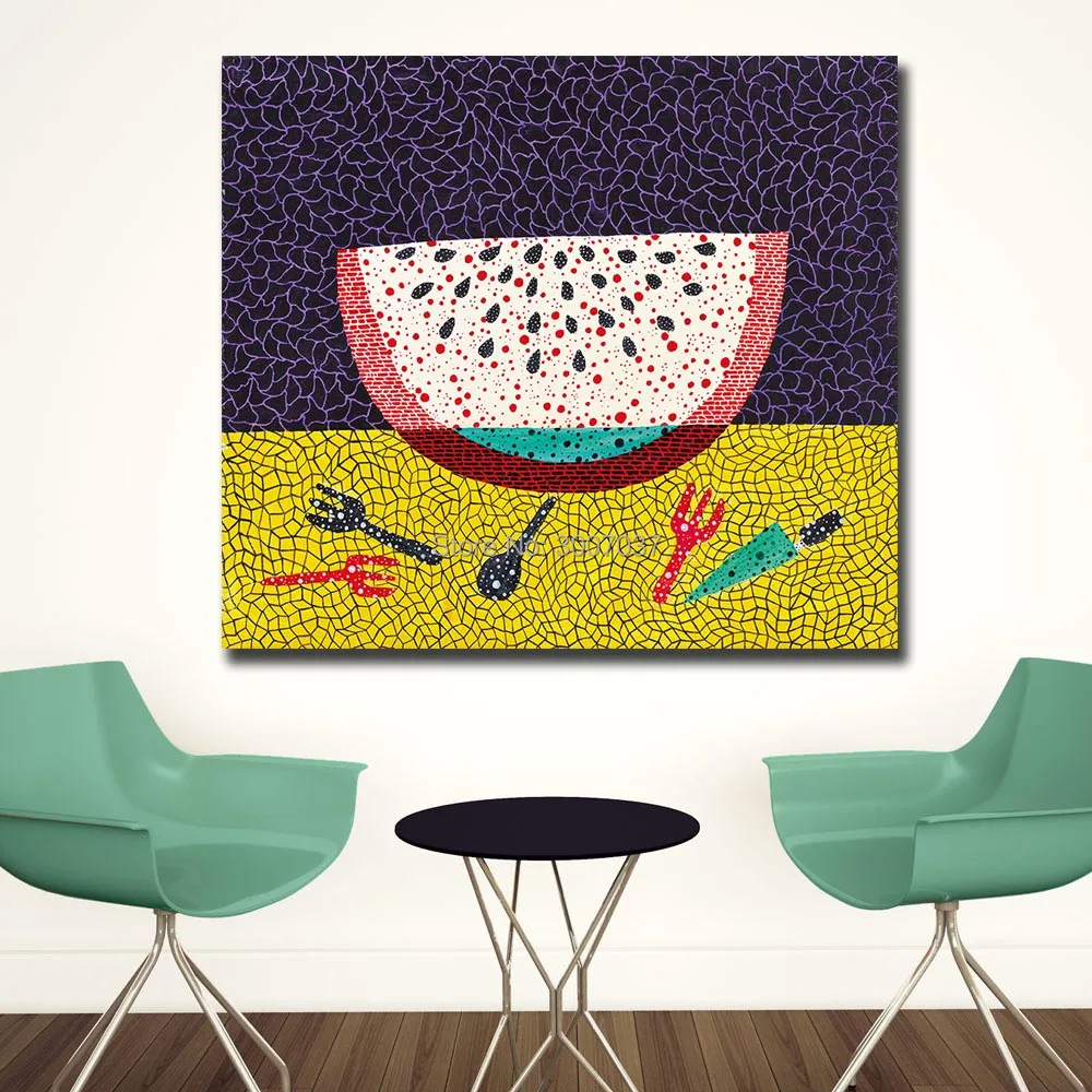 Искусство ручной работы Kusama Yayoi горный арбуз II живопись для гостиной украшение