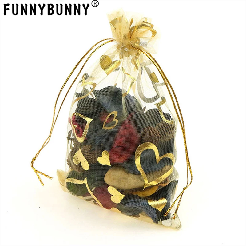 FUNNYBUNNY 4 3*6 3 дюймов подарочные сумки сердце синий прозрачный мешочки для украшений