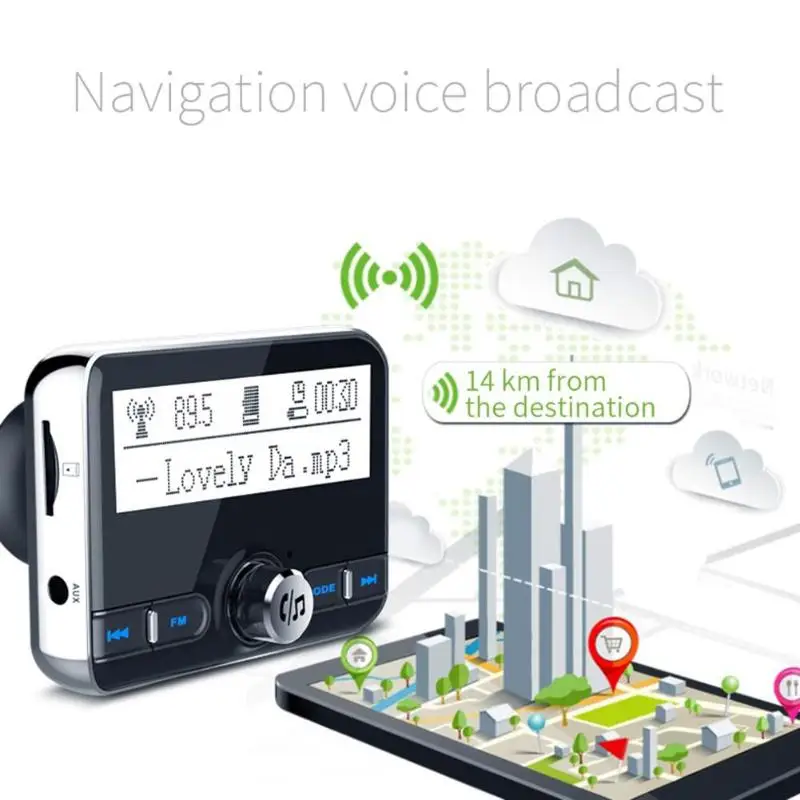Цифровой радиоприемник Bluetooth 4,2 передатчик адаптер FM DAV/DAB Беспроводной автомобиля FM тюнер MP3 плеер Автомобильный комплект Hands-free