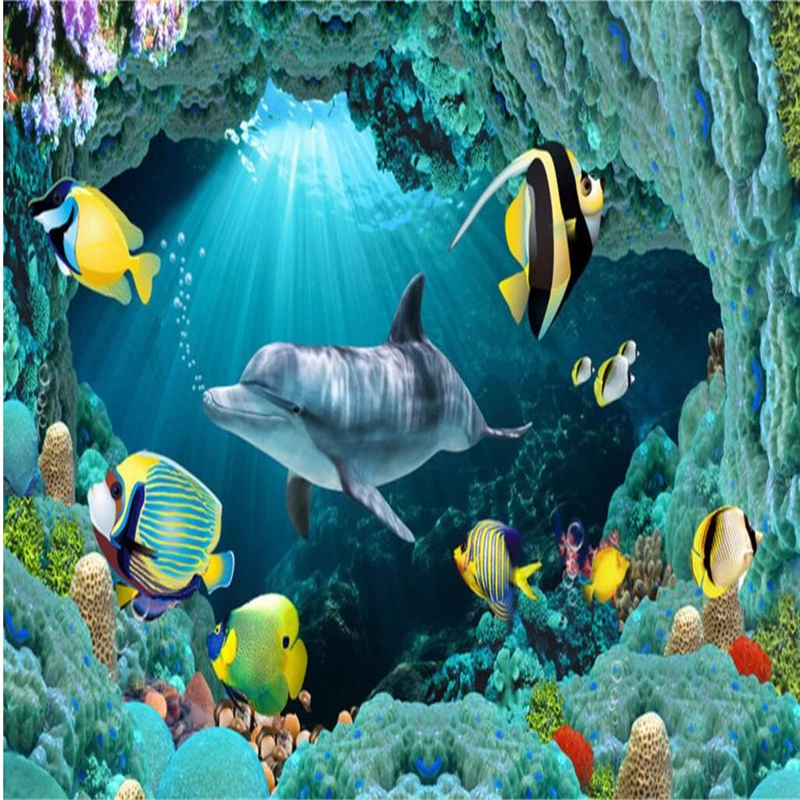 3D обои для фотосъемки wellyu с объемными изображениями под водой|photo wallpaper 3d|ceiling 3d
