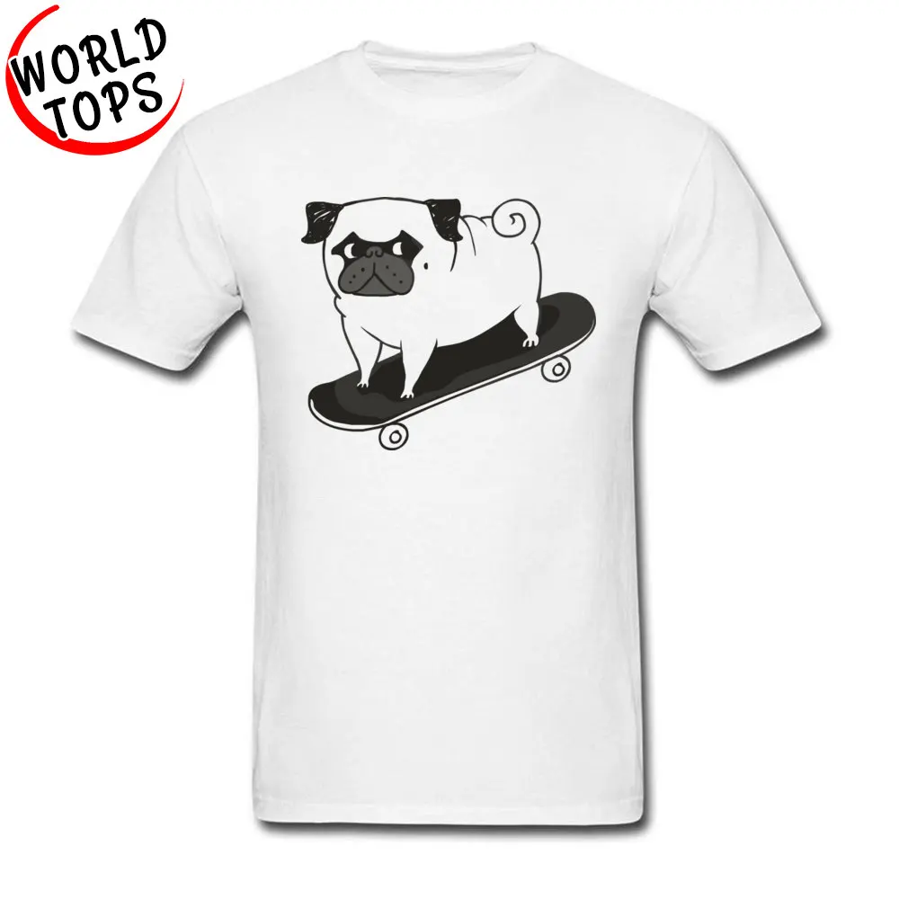 

Hot Rod Mens Tshirts Cute Skateboardings Pug Image T Shirt For Boy Best Birthday Gift Tee Shirt For Friend