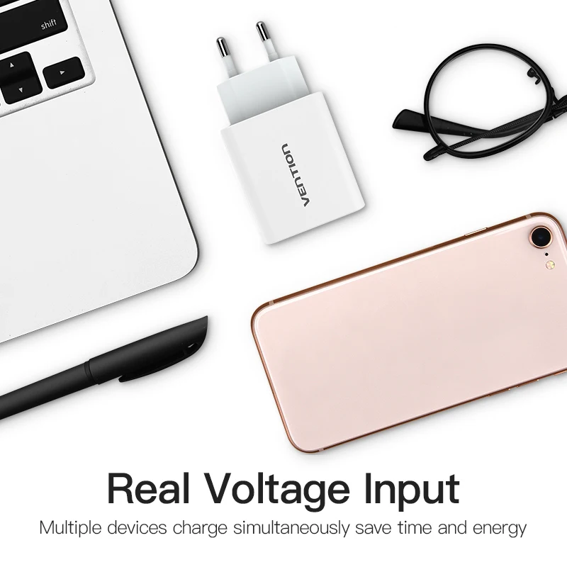 Зарядное устройство Vention с двумя USB портами 5 В 1 А 2 4 А|Зарядные устройства для