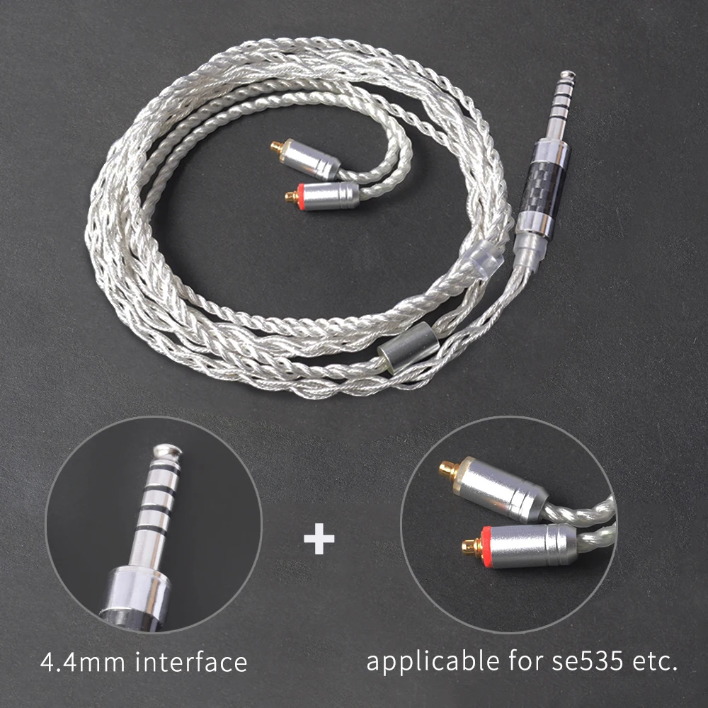OKCSC OCC MMCX/0.78 2PIN Connector Aftermarket Headphone Cables 4.4mm Balance Plug Plated Silver for Sony ZX300A NW-WM1A NW-WM1Z enlarge
