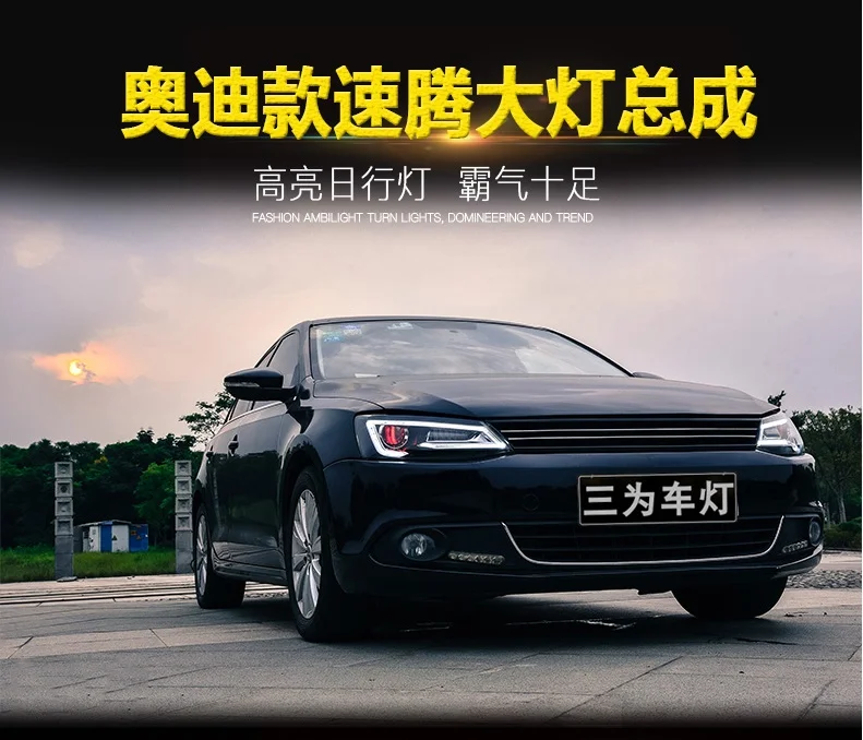Гуанчжоу Авто Новые автомобильные фары для Volkswagen Jetta 2012- с Q5 ксеноновые Проекторы светодиодный Ангел глаза сборка DRL HID лампы