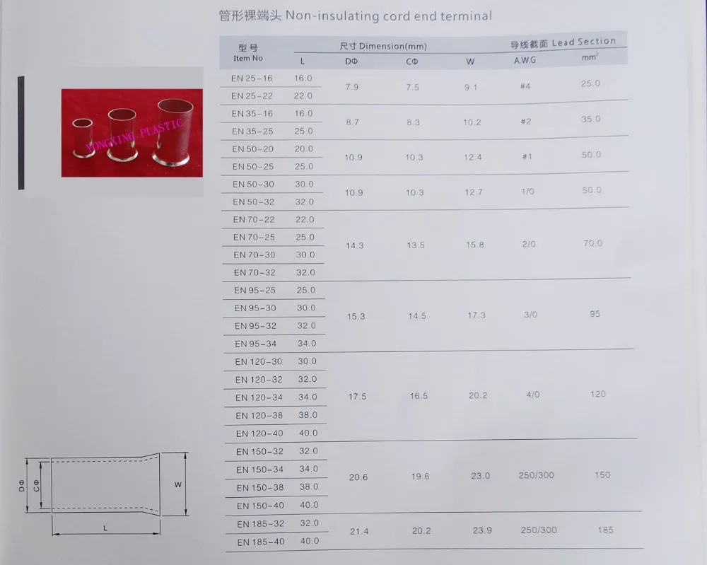 500 шт./лот EN2508 14AWG 2,5 mm2 голая конец шнура изолирующий контакт провода наконечники