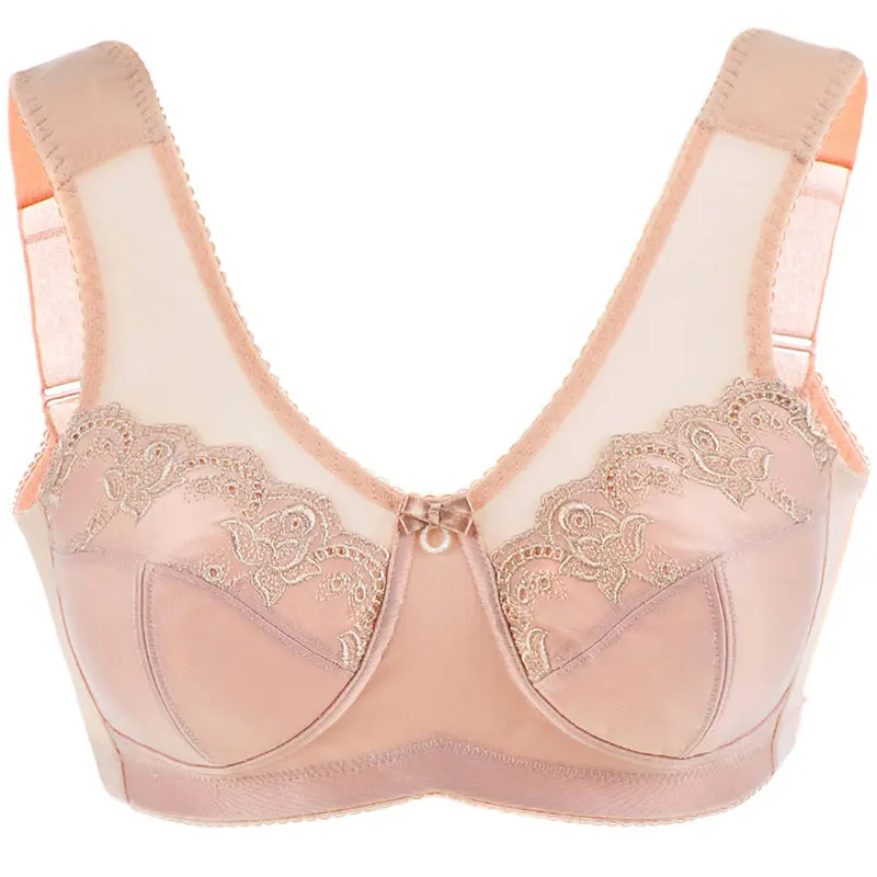 BAICLOTHING Drop Ship Women's Full Coverage Underwear Lace Sheer Non-padded Wire Free Minimizer Bra 34 36 38 40 42 44 B C D DD E | Женская