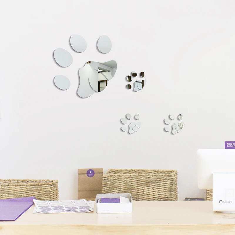 Наклейки на стену с милым изображением когтей кошек зеркальные 3D Miroir для спальни