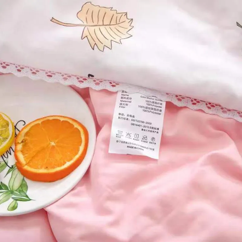 

Summer Patchwork Quilts Animal Child Adult Ruffles Duvet Bed Cover Freshness Bed Linens Washed Cotton Throw Blankets Bedding