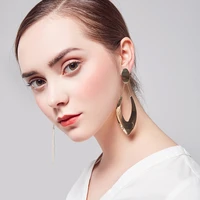 2018 new high quality polished earrings for woman in stud shiny plated earrings in big drop punk party free shipping wholesale