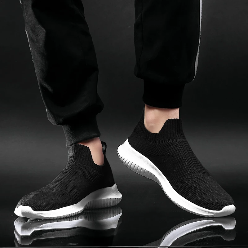 2020 Fashion Trendy Men Shoes Slip-on Comfortable Light Breathable Men's Sneakers Flying Weaving Walking Summer Casual | Обувь