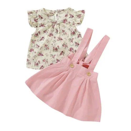 Одежда для девочек комплект из 2 предметов одежда маленьких футболка топа и юбки