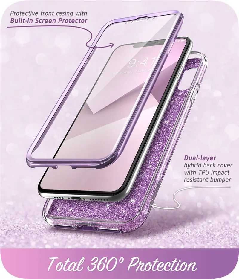 Чехол i-Blason для iPhone X Xs 5," Cosmo Series полный корпус блестящий Мраморный бампер чехол со встроенной защитой экрана