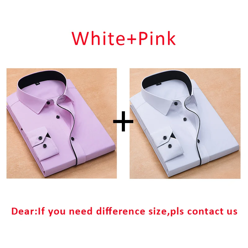 white and pink Новое поступление, мужская рубашка, модная, повседневная, с длинным рукавом, Мужская одежда, Social, бизнес бренд, рубашка, мягкая, для свадьбы, белые рубашки, DS278 - Цвет: white and pink