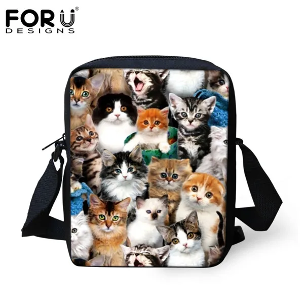 FORUDESIGNS/Симпатичные кошки и собаки принты для женщин сумка сумки женщина повседневное Малый обувь для девочек школьная Сумочка на плечо через Bolsas - Цвет: H10941E