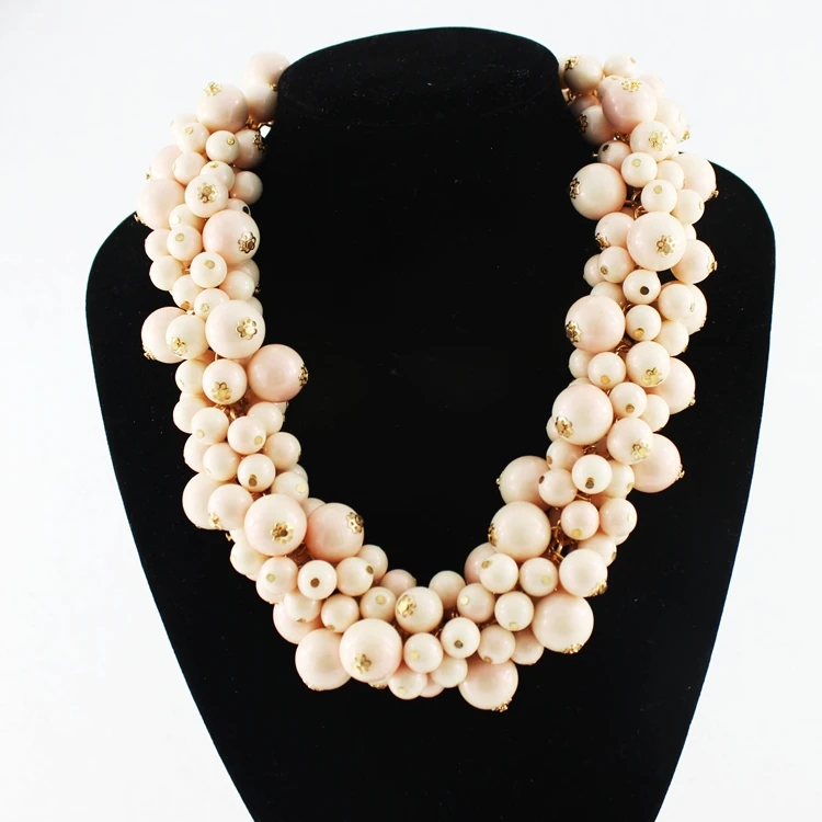 2015 new European and American Symphony exclusive luxury exaggerated pearl necklace large short paragraph | Украшения и